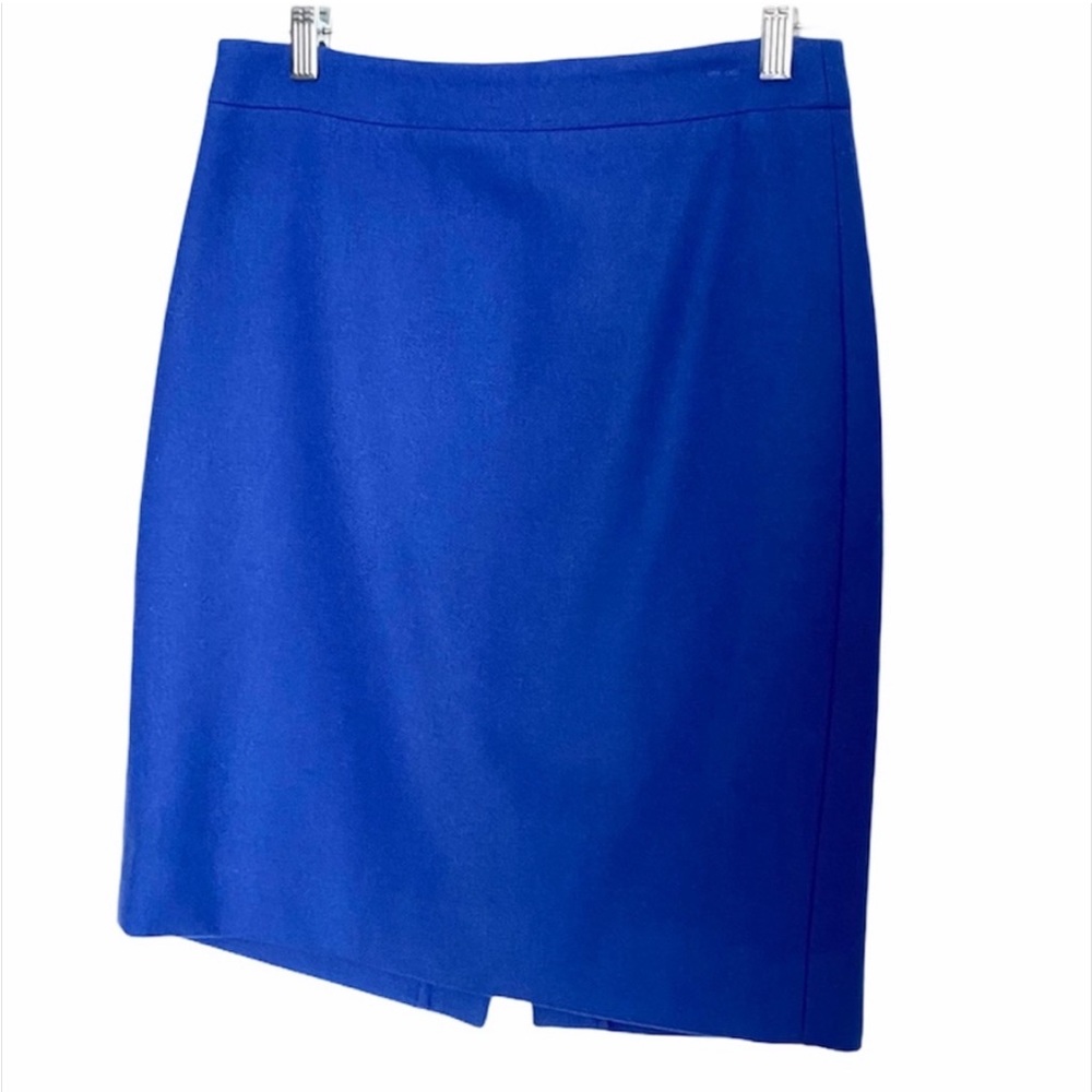 J. Cree Pencil Royal Blue Wool Skirt Size 2 - Picture 4 of 10